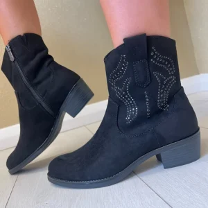 Marco Tozzi Ladies Black Faux Suede Heeled Ankle Boot 25323-43-001