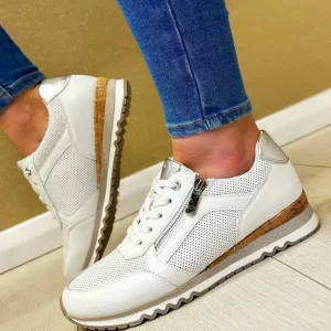 Marco Tozzi White Combination Laced/Zip Trainer 23782-41 197