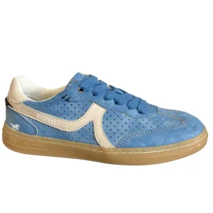 Mustang Ladies Blue/Beige Combination Gum Sole Trainer 1511-302-8