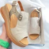 Paula Urban Beige/Grey Soft Leather Platform Sandal 24-17