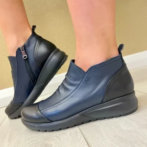 Paula Urban Black/Navy Soft Leather Ankle Boot STREET 01