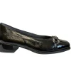 Pitillos Ladies Black Patent Chain Block Heel Shoe 5422
