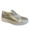 Pitillos Ladies Silver Soft Leather Laced Trainer 10441