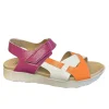 Pitillos Ladies White Multi Patent Leather Velcro Walking Sandal 10554
