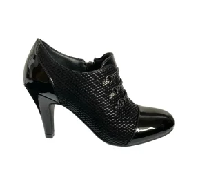 Redz Ladies Black Patent Combination Inside-Zip Shoe Boot F1480