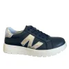 Redz Ladies Navy/Silver Metallic Laced Trainer CX4776