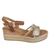 Redz Ladies Tan/Brown Multi Platform Wedge Sandal 6W8913-40