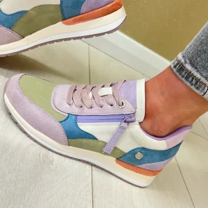 Refresh Ladies Lilac Combination Laced/Zip Trainer 172630