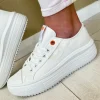 Refresh Ladies White Canvas Laced Trainer 172719