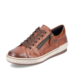 Remonte Ladies Tan Leather Laced/Zip Trainer D0700-22