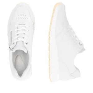 Remonte Ladies White Leather Laced/Zip Trainer D2G01-80