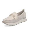 Rieker Ladies Beige Combination Gold Chain Loafer Shoe N7455-60