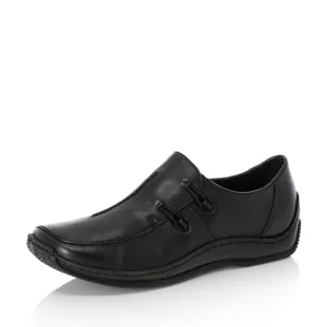 Rieker Ladies Black Flat Slip-On Shoe L1751-00