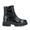 Rieker Ladies Black Patent Zip-Front Chunky Sole Ankle Boot Y3351-00