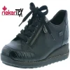 Rieker Ladies Black/Patent Laced/Zip Shoe 44201-00