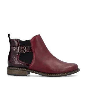 Rieker Ladies Burgundy Leather/Patent Chelsea Boot Z4965-35