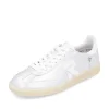 Rieker Ladies Evolution Silver/White Leather Laced Trainer W2200-90