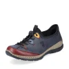Rieker Ladies Navy Combination Bungee Laced Slip-On Shoe N3271-35