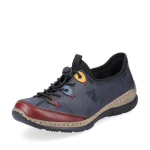 Rieker Ladies Navy Combination Bungee Laced Slip-On Shoe N3271-35