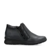 Rieker Ladies Navy/Black Low Wedge Double-Zip Ankle Boot L4883-14