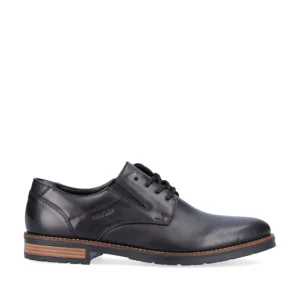 Rieker Mens Black Soft Leather Laced Shoe 14621-00