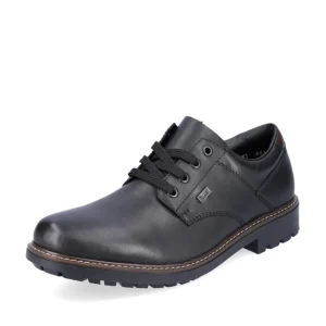Rieker Mens Black Soft Leather Laced Shoe F4611-00