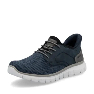 Rieker Mens Blue Combination Casual Slip-On Trainer B6658-14