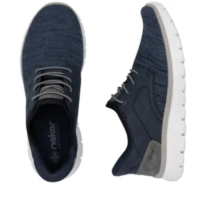 Rieker Mens Blue Combination Casual Slip-On Trainer B6658-14