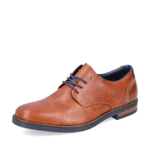 Rieker Mens Tan/Navy Combination Leather Laced Shoe 13516-22