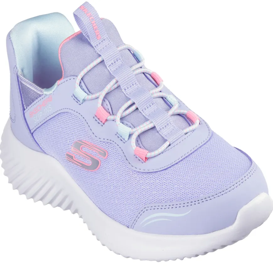 skechers_kids_slipins_nav_0.webp Skechers Kids Slip-Ins Navy/Multi Velcro Trainer SIMPLE CUTE 303585L/LAV