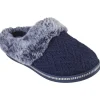 Skechers Ladies Memory Foam Navy Mule Slippers COZY CAMPFIRE 167225