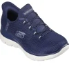 Skechers Ladies Navy/Silver Hands Free Slip-Ins Trainer 150128
