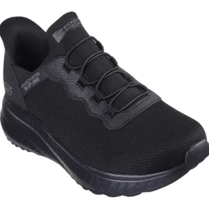 Skechers Mens Black Hands Free Slip-Ins Bobs Squad Trainer 118300/BBK