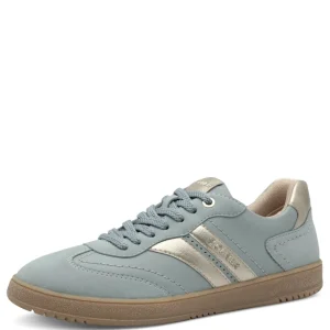 S.Oliver Ladies Light Blue Combination Gum Sole Laced Trainer 23652-44 830