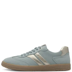 S.Oliver Ladies Light Blue Combination Gum Sole Laced Trainer 23652-44 830