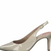 S.Oliver Ladies Nude Patent Sling Back Heeled Shoe 29601-26 133