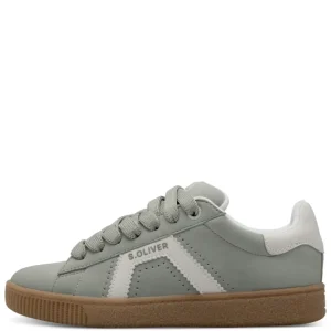 S.Oliver Ladies Pistachio Combination Laced Gum Sole Trainer 23633-44 728