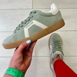 S.Oliver Ladies Pistachio Combination Laced Gum Sole Trainer 23633-44 728