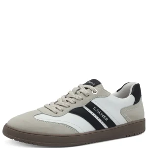 S.Oliver Ladies White Combination Gum Sole Laced Trainer 23652-44 110