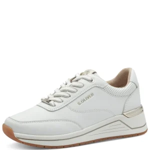 S.Oliver Ladies White Laced Wedge Trainer 23613-43 100