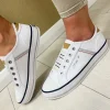 S.Oliver Ladies White Multi Canvas Slip-On Trainer 24707-42 1A0