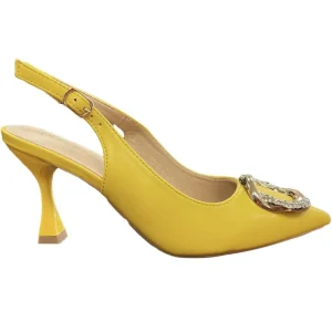 Sorento Ladies Yellow Closed Toe Heeled Sandal ELLINGHAM