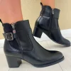 Susst Ladies Black Block Heeled Ankle Boot SOPHIA24
