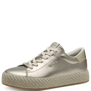 Tamaris Gold Combination Laced Trainer 23713-42-940
