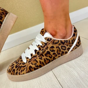 Tamaris Leopard Combination Gum Sole Trainer 1-23718-43-329