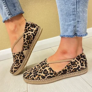 Tamaris Leopard Leather Elasticated Espadrille Pump 24620-44 360