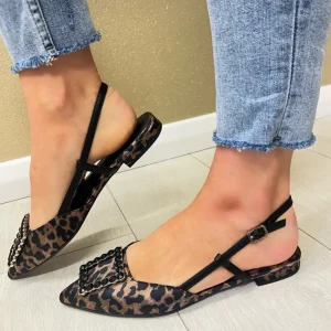 Tamaris Leopard Print Flat Sling Back 29403-42 360