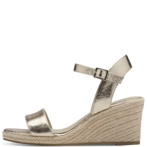 Tamaris Light Gold Espadrille Wedge Sandal 28300-42 933