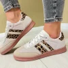 Teddy Smith Ladies Leopard Suede Leather Laced Trainer 120007
