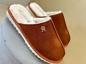 Tommy Hilfiger Ladies Cognac Brown Elevated Mule Home Slipper 08396